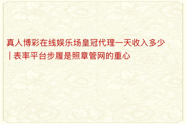 真人博彩在线娱乐场皇冠代理一天收入多少 | 表率平台步履是照章管网的重心